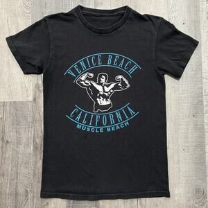 Venice Beach California Black Y2K Muscle Beach Work Out Fitness Bodybuilder S